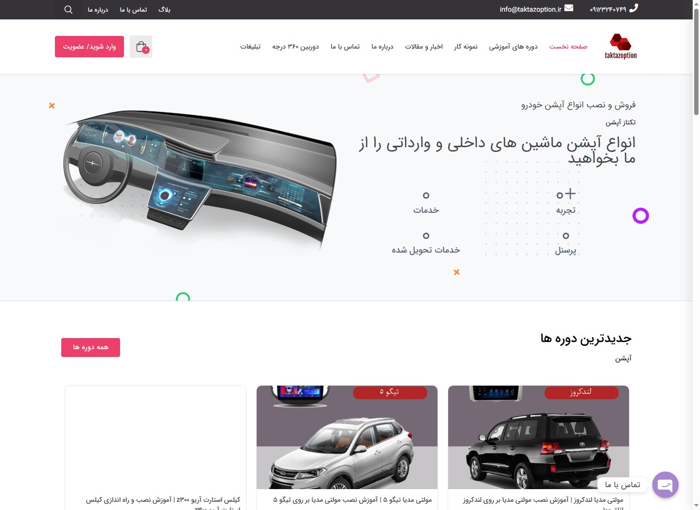 نمای وبسایت تکتاز آپشن